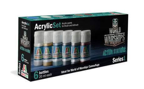 Italeri World of Warships Acrylic Paint Set – 6 x 20 ml