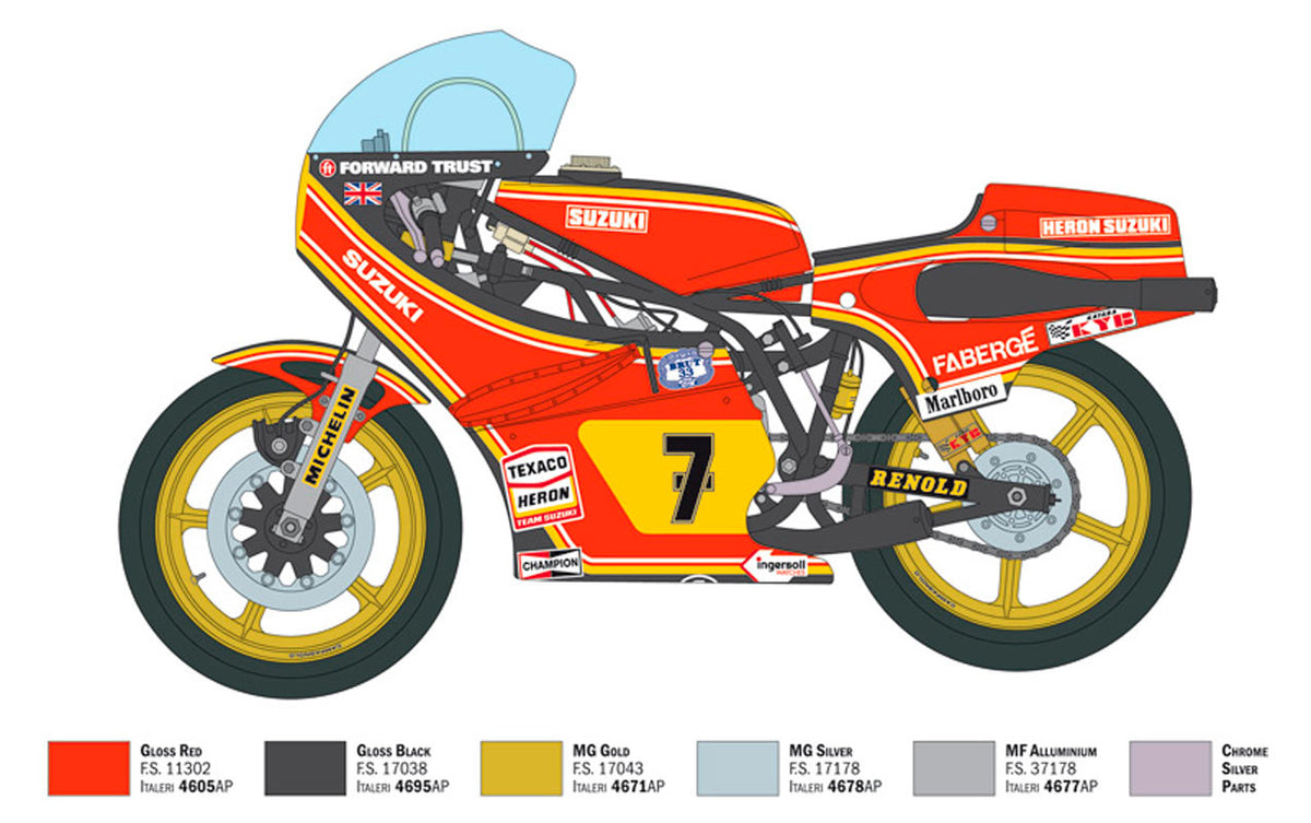 Italeri 1:9 Suzuki RG 500 XR27 - Modelmotorcykel