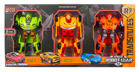 Transrobot Sæt – 3 Store Robotter der Bliver til Biler assorteret