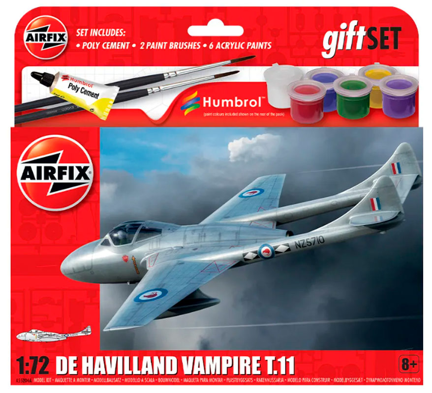 Airfix DE Havilland Vampire T.11 1:72 komplet sæt