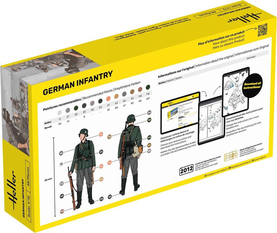 Heller soldater German infatry 48 stk - 1:72