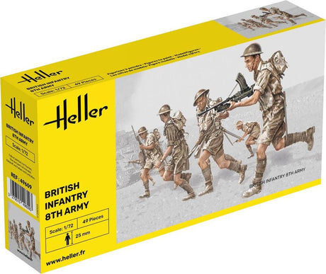 Heller soldater Britisk infanteri 8th Army 48 stk - 1:72