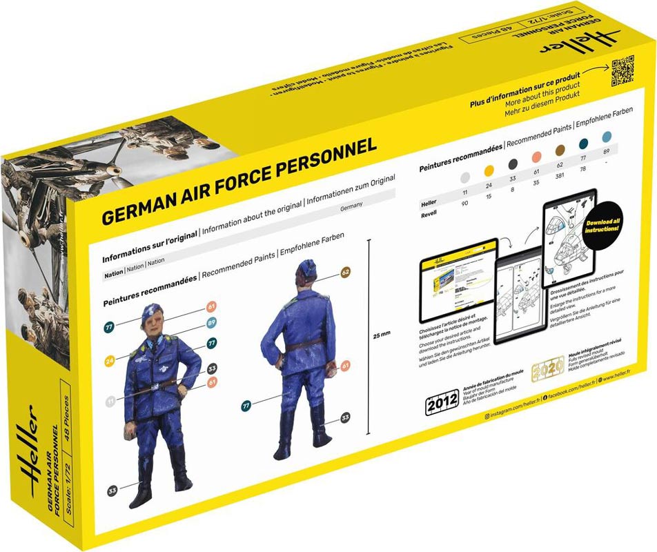 Heller soldater Luftwaffe personel 48 stk - 1:72