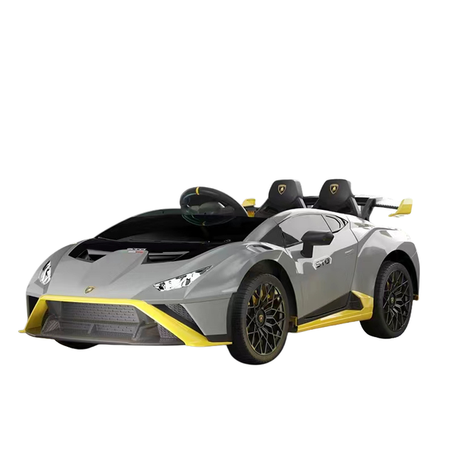 Lamborghini Huracán STO til Børn 12V - Grå Sporty Model med LED og Musik