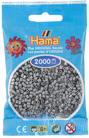 Hama mini perler 501-17 2000 stk. grå