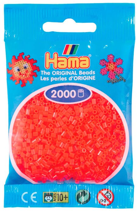 Hama mini perler 501-35 2000 stk. neon rød