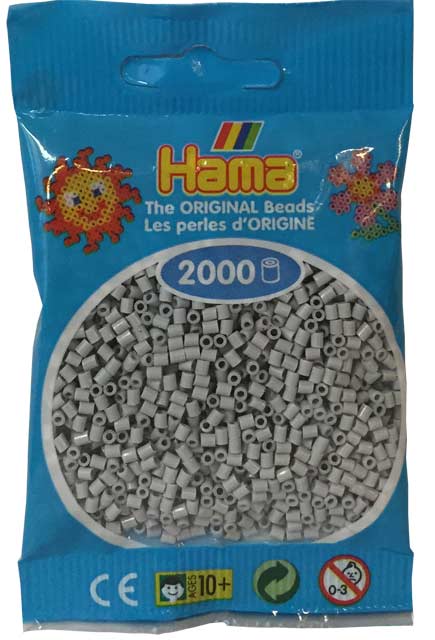 Hama mini perler 501-70 2000 stk. lys grå