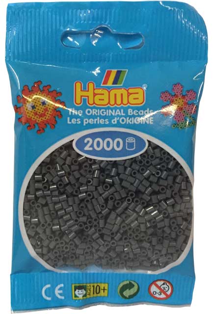 Hama mini perler 501-71 2000 stk. mørk grå