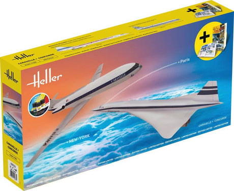 Caravelle og Concorde modelfly limited edition - 1:100