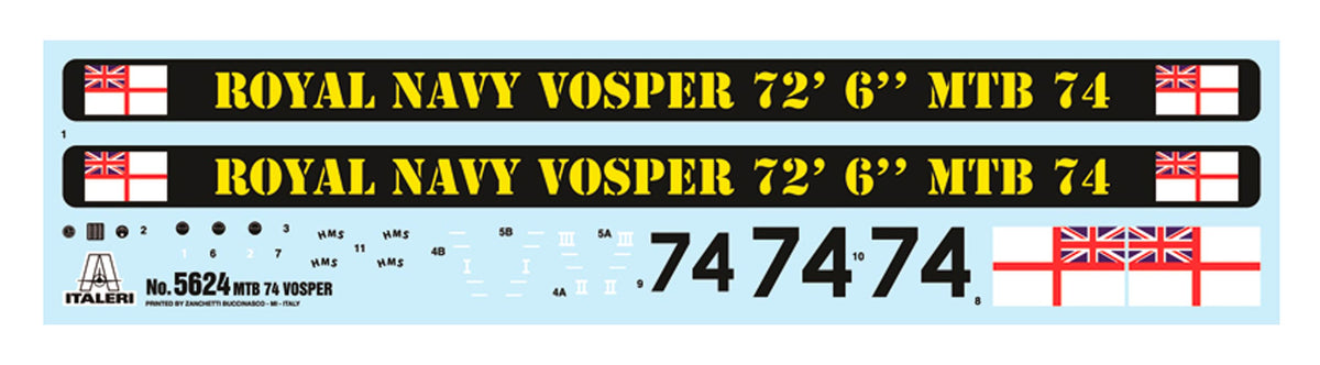Italeri 1:35 Vosper MTB 74 med mandskab - Modelskib