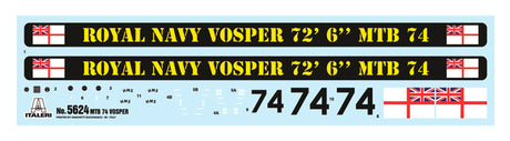 Italeri 1:35 Vosper MTB 74 med mandskab - Modelskib