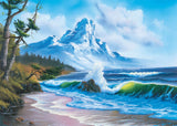 Puslespil 1000 brikker - Bob Ross Bjerge ved havet