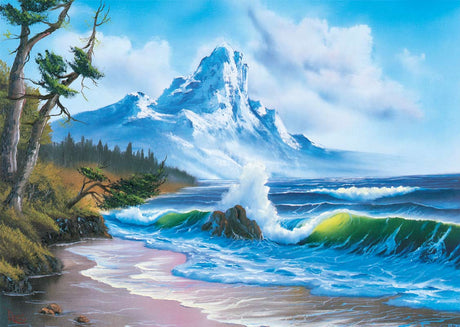 Puslespil 1000 brikker - Bob Ross Bjerge ved havet