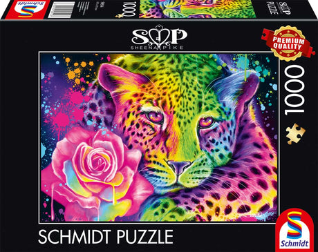 Puslespil 1000 brikker - Neon leopard