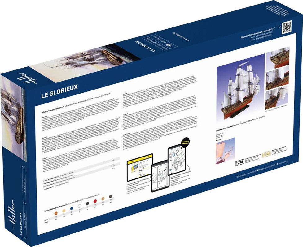 Heller Le Glorieux modelskib start kit - 1:150