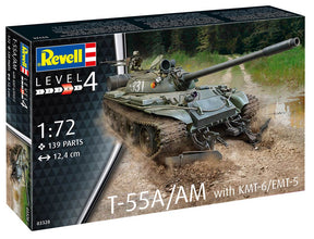 Revell T-55A/AM with KMT-6/EMT-5 modelkampvogn