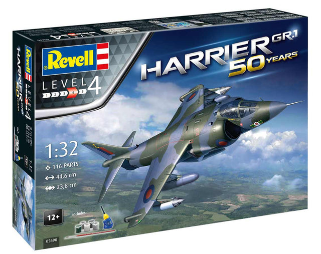 Revell Harrier Gr.1 50 years - scala 1:32 kompletsæt