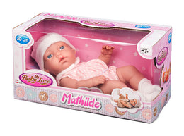 My Baby Love Mathilde dukke 30 cm – lyserød prikket kjole & hue