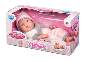 My Baby Love Mathilde dukke 30 cm – lyserød dragt & grå jakke