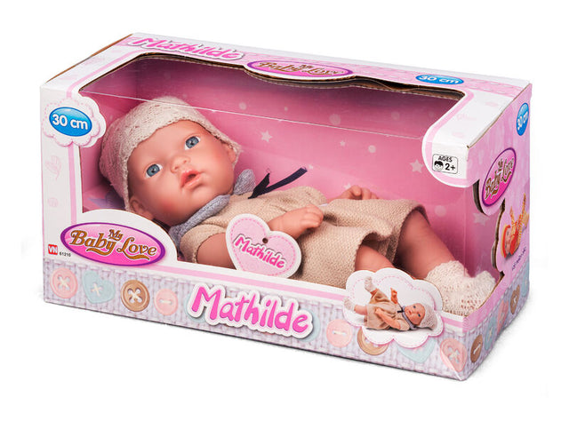 My Baby Love Mathilde dukke 30 cm – beige kjole & hue