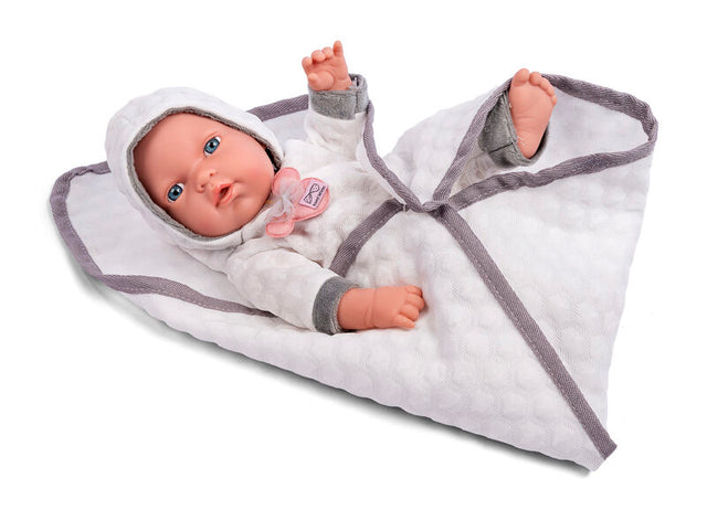 My Baby Love Mathilde dukke 30 cm – hvid dragt & tæppe