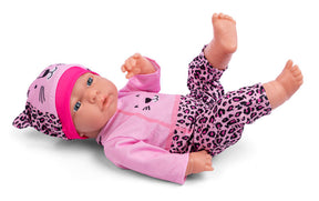 My Baby Love Liva dukke 41 cm – lyserødt sæt med leopardmønster