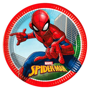 Spiderman paptallerkner 23 cm. 8 stk.