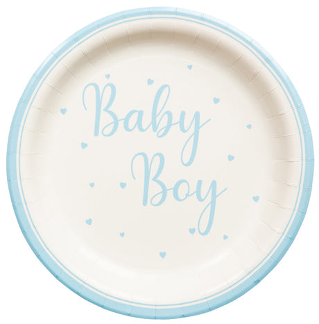 Paptallerkner Baby Boy - 23 cm. 8 stk.