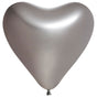 Hjerteballoner i sølv – 5 stk. (30 cm)