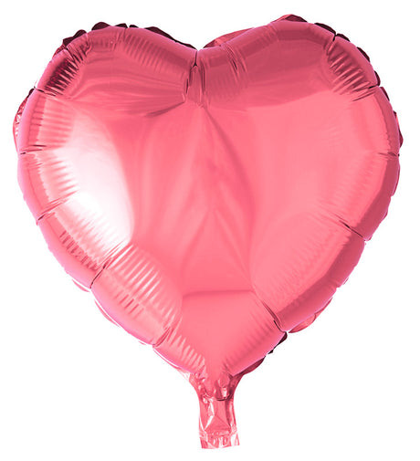 Hjerte folieballon - pink 46 cm.