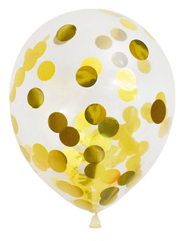 Balloner med guld konfetti prikker