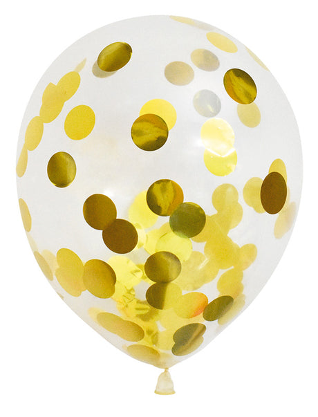 Balloner med guld konfetti prikker