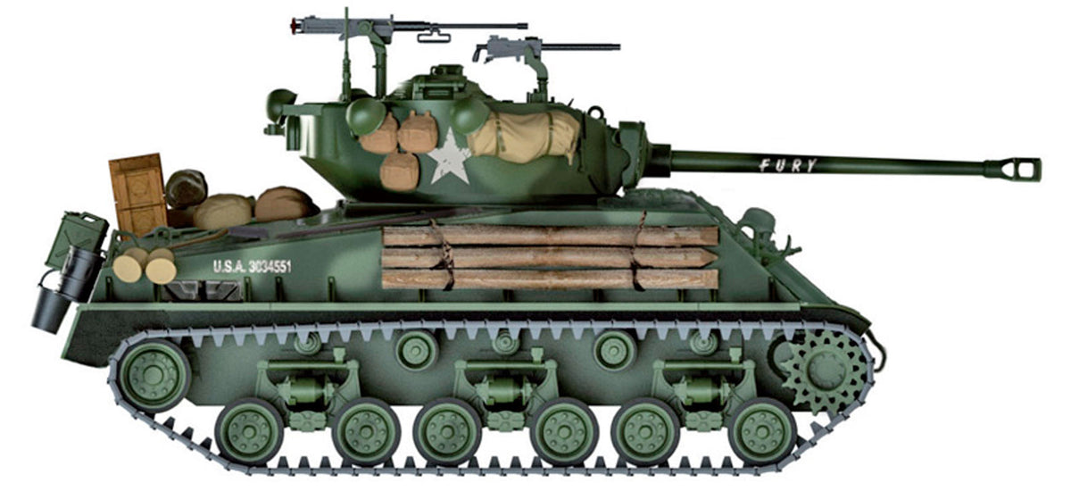 Italeri M4A3E8 Sherman kampvogn "Fury" - 1:35