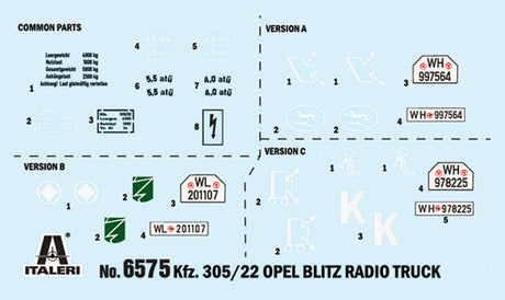 Italeri 1:35 Opel Blitz Radio Truck - Modelbil