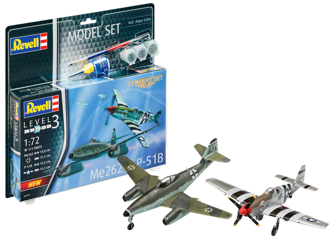 Revell Me262 & P-51B modelfly