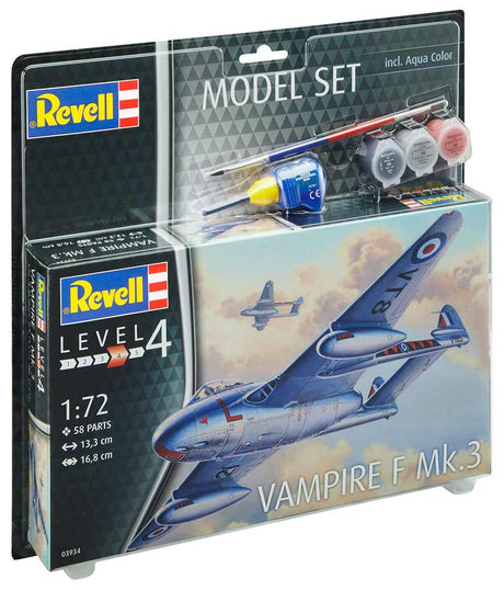 Revell Vampire F Mk.3 1:72 med lim og maling