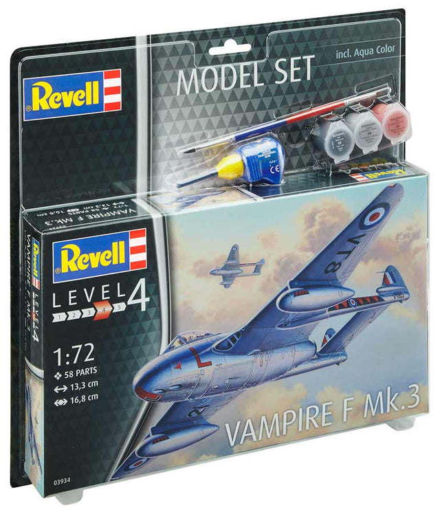 Revell Vampire F Mk.3 1:72 med lim og maling