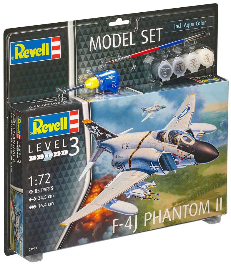 Revell F-4J Phantom II - 1:72 Med lim og maling