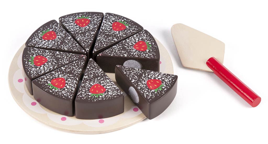 Chokoladekagesæt i træ med velcro