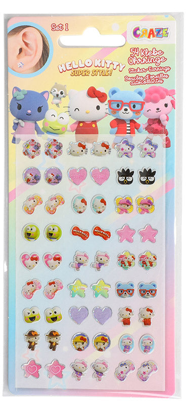 Hello Kitty Sticker Øreringe – 54 stk.