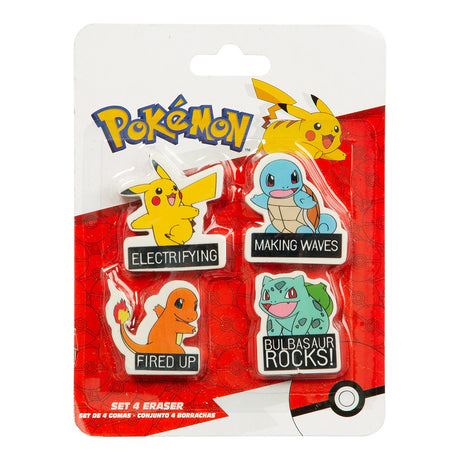 Pokémon viskelæder - 4 stk.