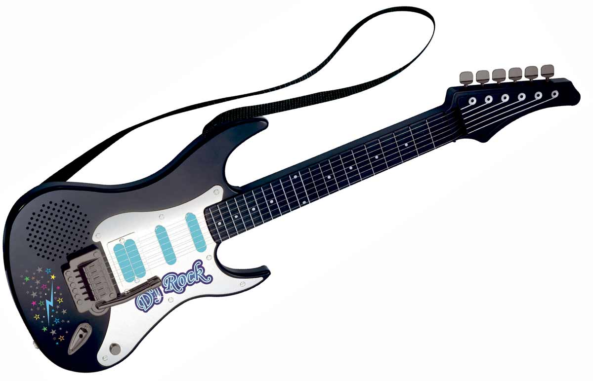 rock guitar med 6 strenge og lyd.