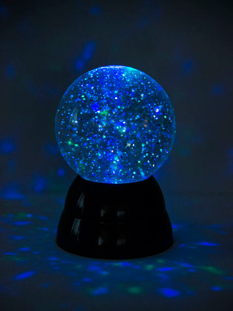 Glitter kugle med flotte farver og lys