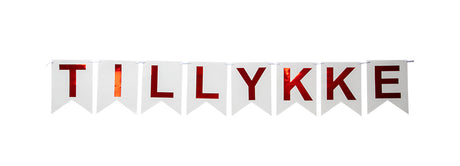 Flag banner med TILLYKKE