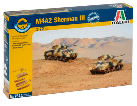 Italeri M4A2 Sherman III kampvogne 2 stk. - 1:72