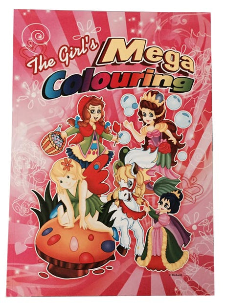 Mega colouring malebog til piger - 64 sider.