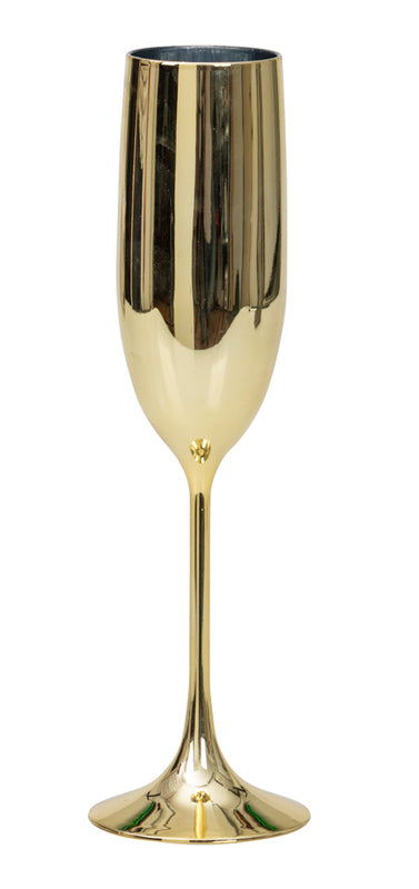 Champagneglas i plast - guldfarvet