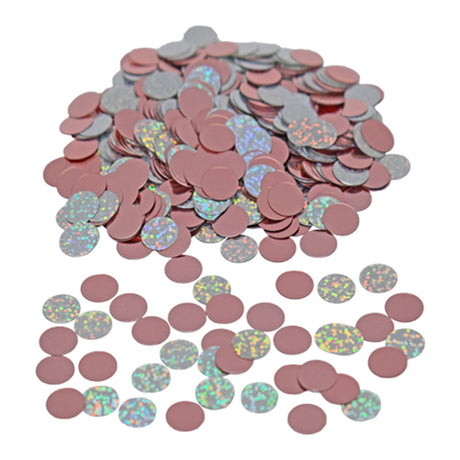 Konfetti i plast - pink/sølv