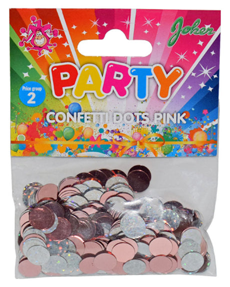 Konfetti i plast - pink/sølv