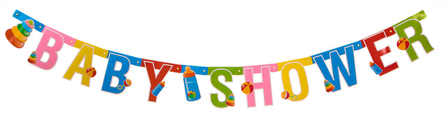 Flag banner med BABYSHOWER